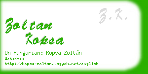 zoltan kopsa business card